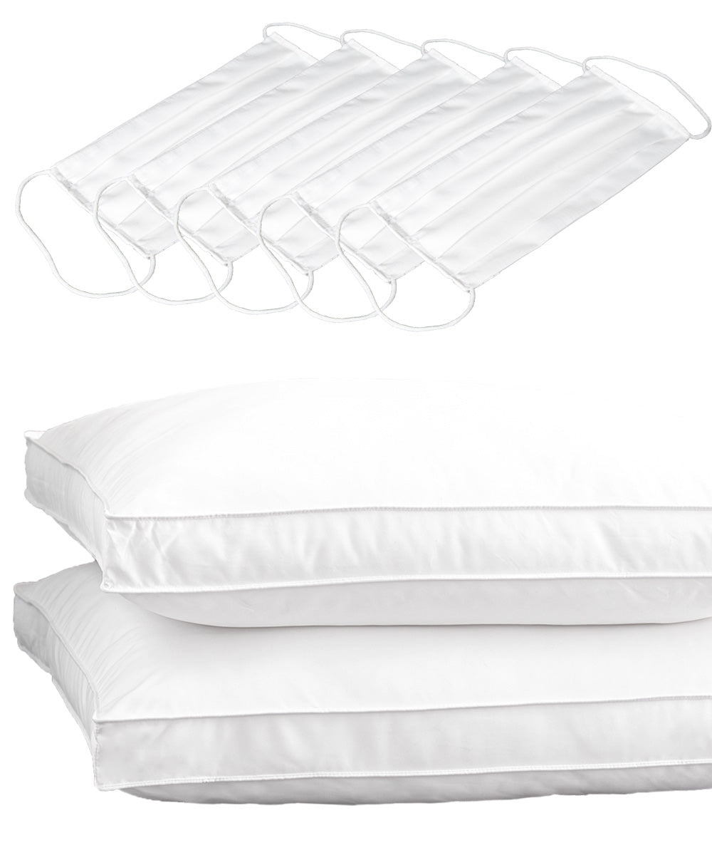 GUSSETED ALLERGEN BARRIER PILLOW + FACE MASK BUNDLE